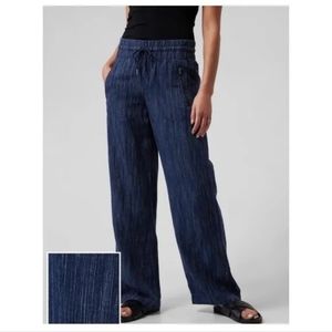 NWT 8P Athleta Cabo Linen Textured Wide Leg Pant